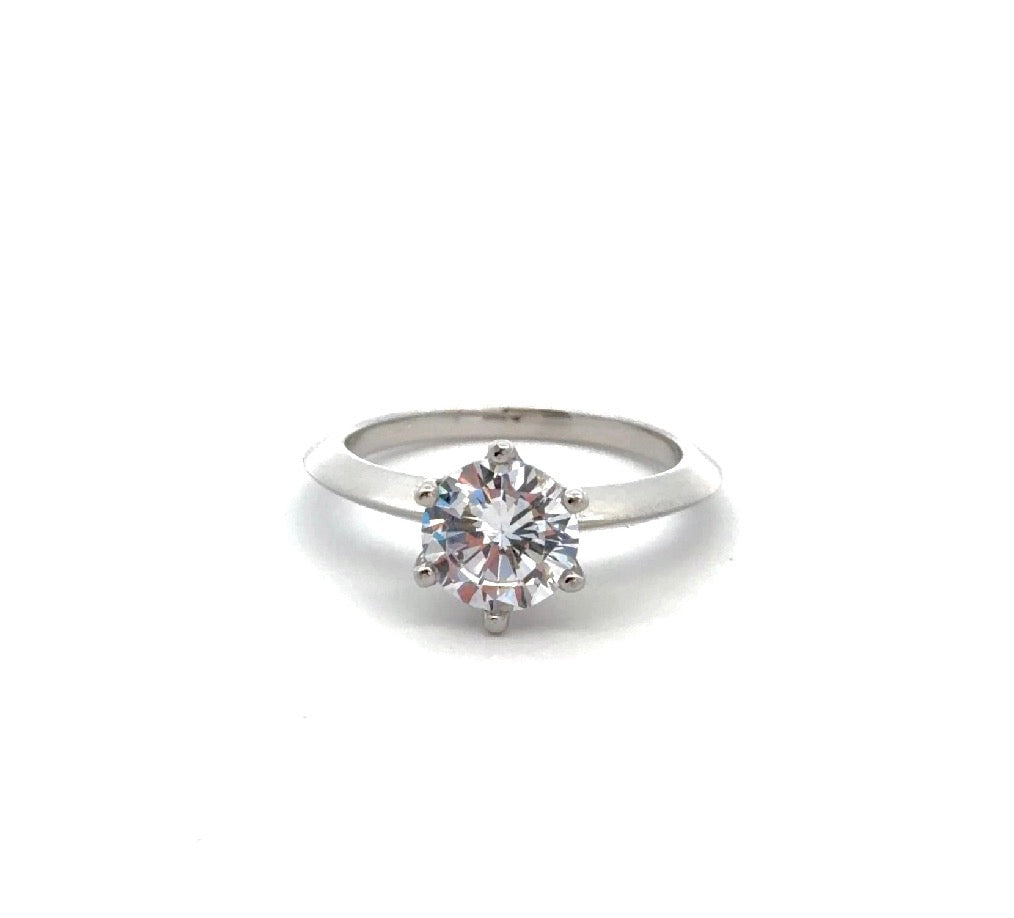 Sterling Silver Classic 6- Prong Solitaire Ring