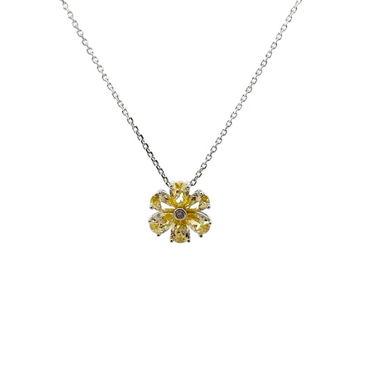 Sterling Silver Floral Pendant Necklace