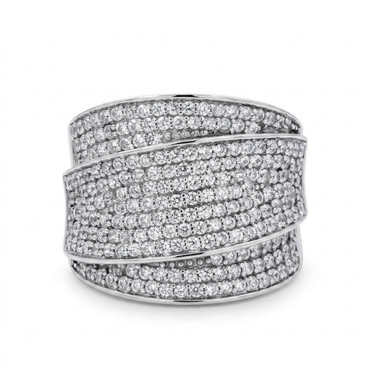 Sterling Silver Pave Cocktail Ring