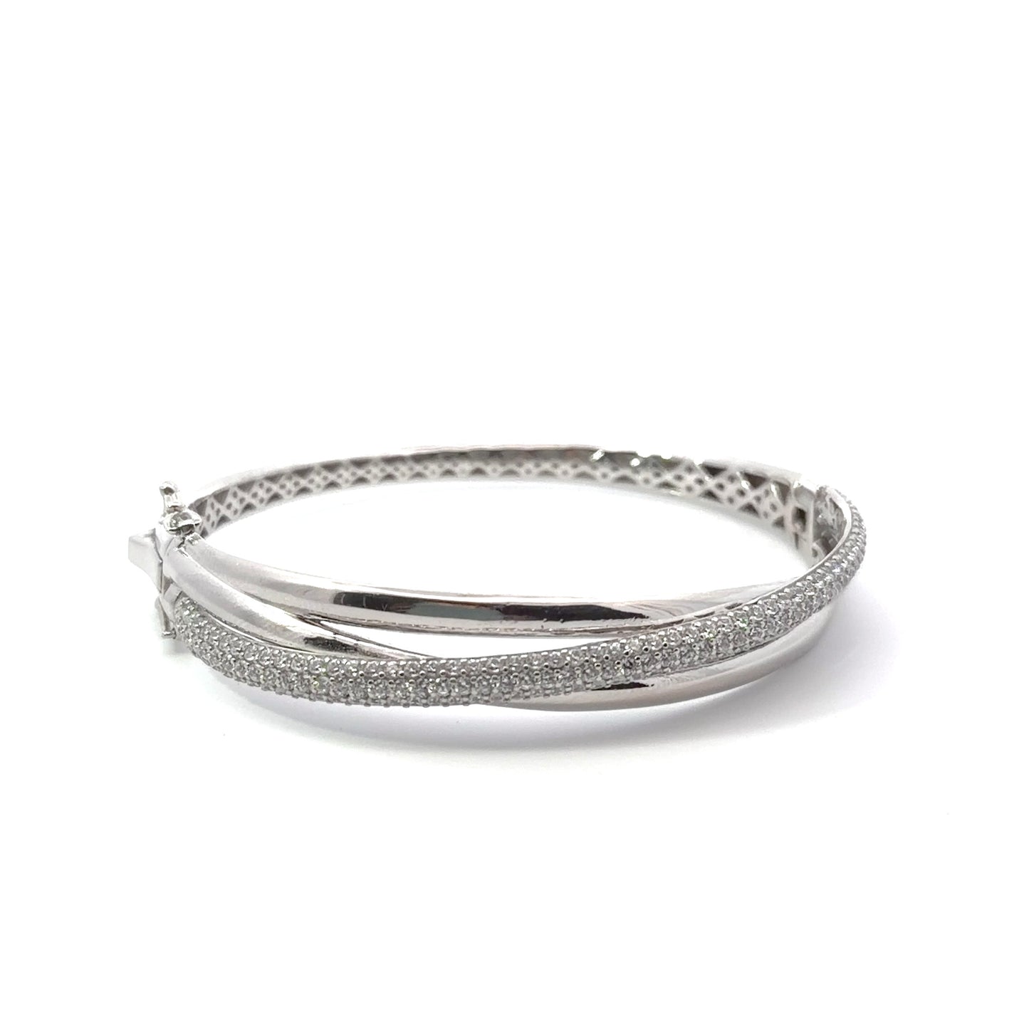 Sterling Silver Cubic Zirconia Bangle Bracelet