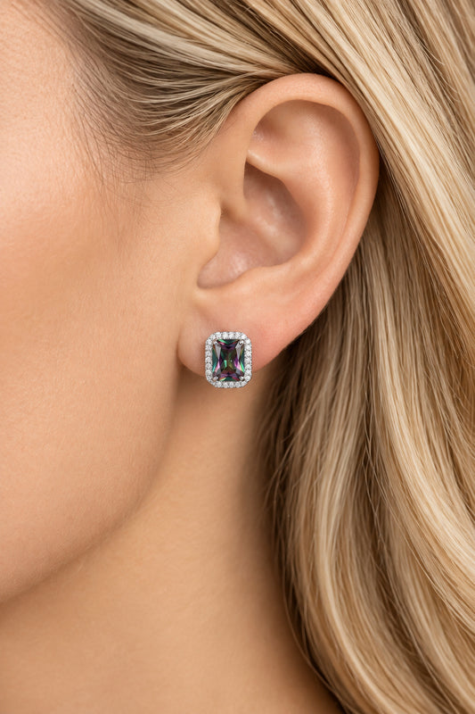 Sterling Silver Alexandrite Stud Earrings