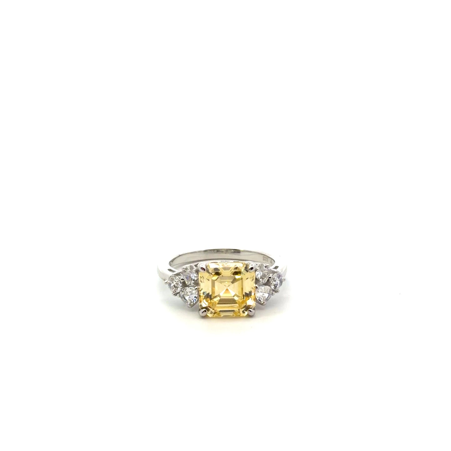 Sterling Silver Topaz Cubic Zirconia Ring