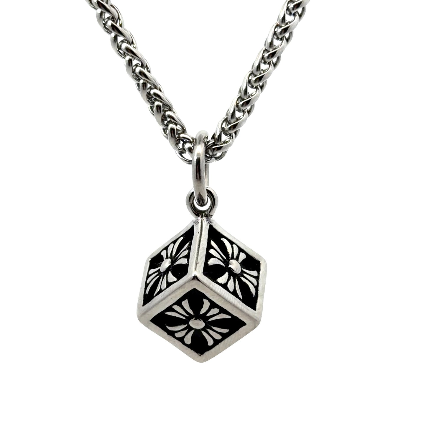 Stainless Steel Gothic Cube Pendant