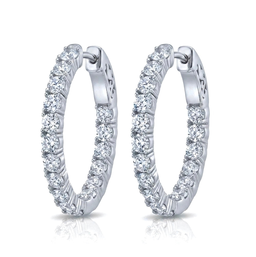 Inside-Out Oval Shape 0.95-inch 3.40 ct. Hoop Earrings