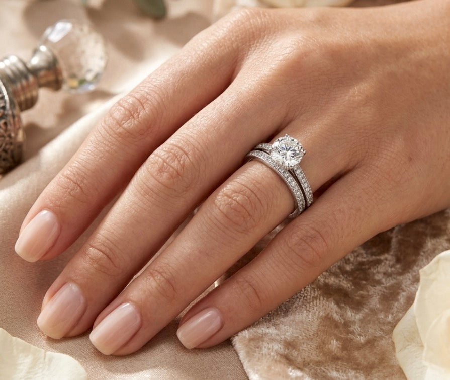 Sterling Silver Wedding Ring Set