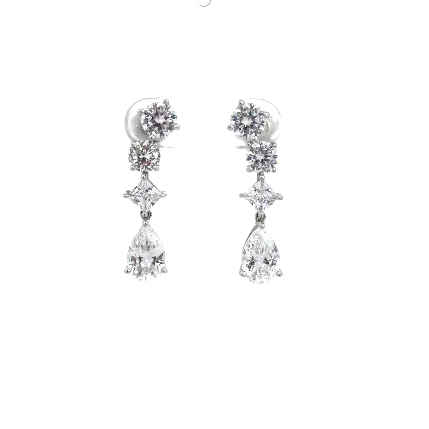 Pear Shape Cubic Zirconia Drop Earrings