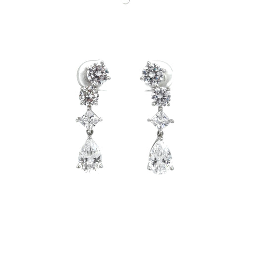 Pear Shape Cubic Zirconia Drop Earrings