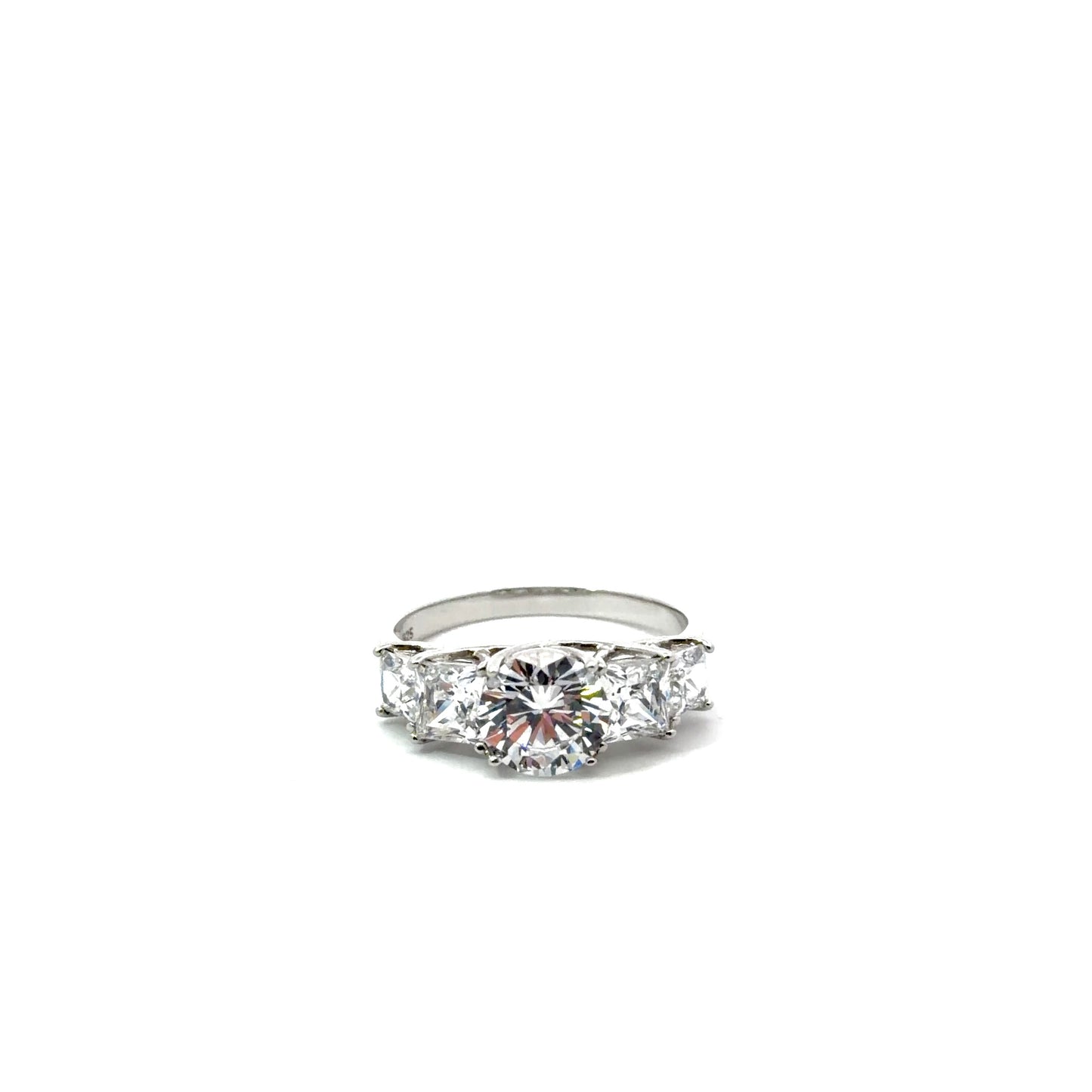 Sterling Silver Five Stone Engagement Ring