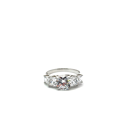 Sterling Silver Five Stone Engagement Ring