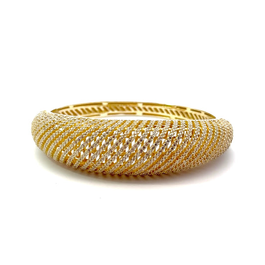 Sterling Silver Gold Plated Cubic Zirconia Bracelet