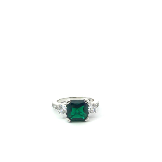 Sterling Silver Emerald Inspired Ring