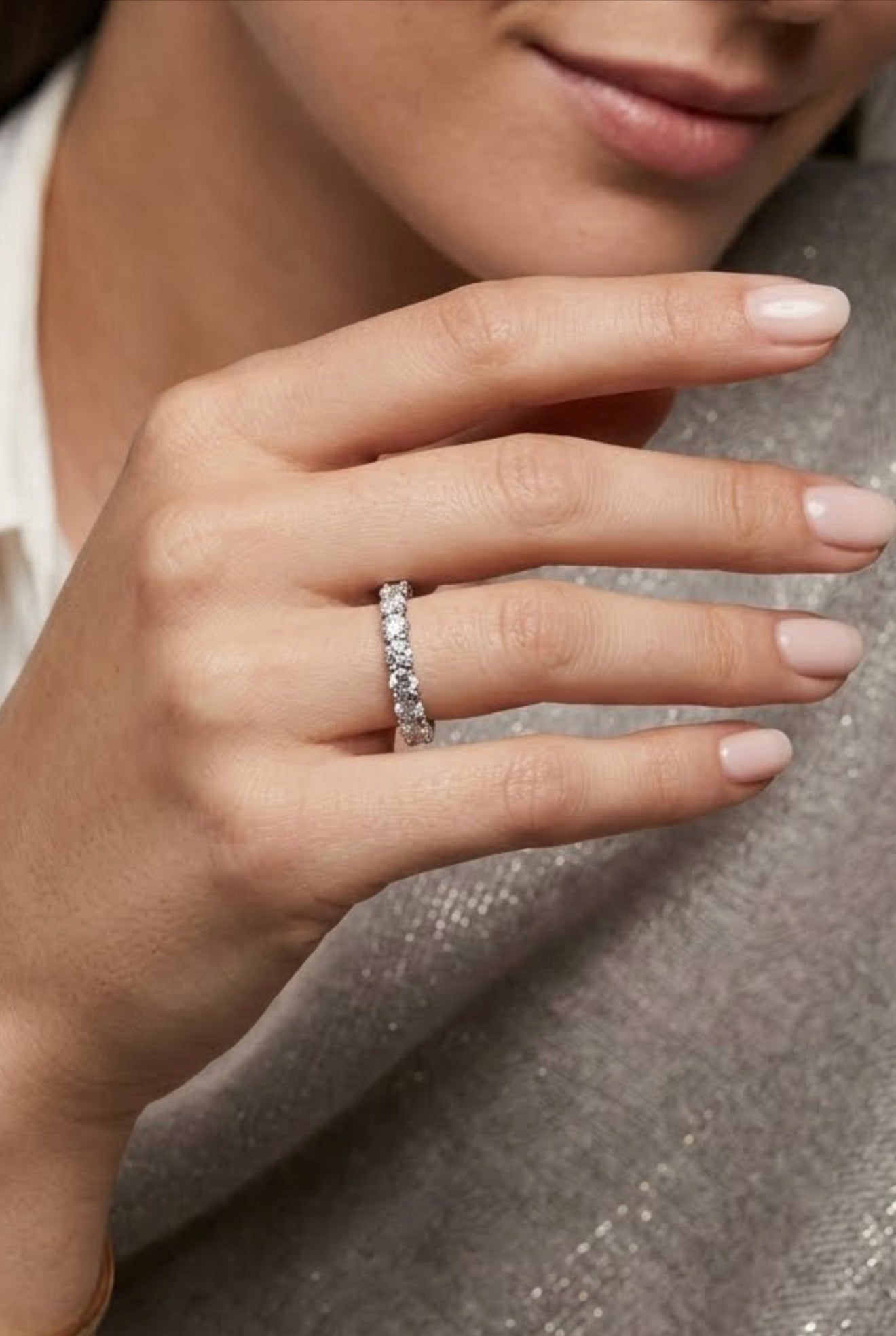 Sterling Silver Eternity Ladies Band