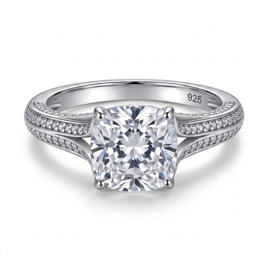 Sterling Silver Radiant Cushion Cut Ring