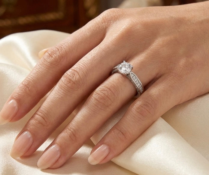 Sterling Silver Cathedral Style Ring