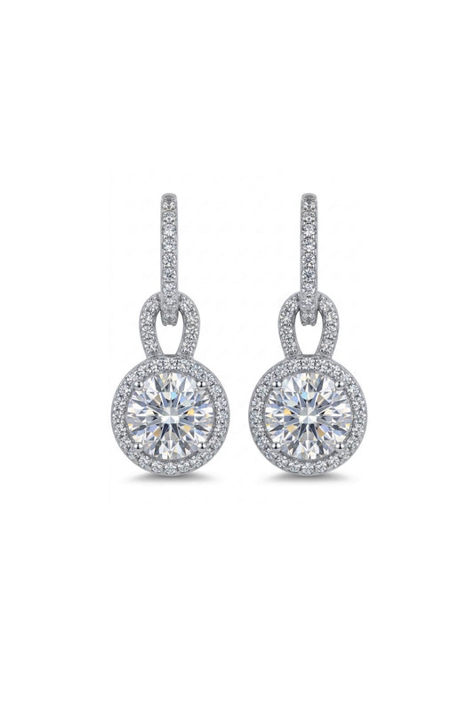 Sterling Silver Brilliant Cut Dangle Stud Earrings