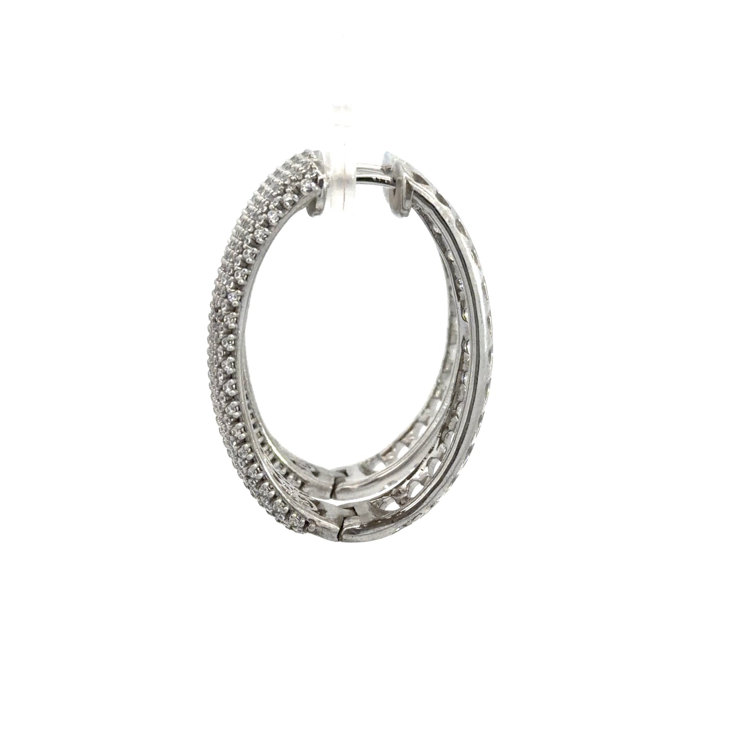 Large Shimmering Mesh Design Hoop Earrings