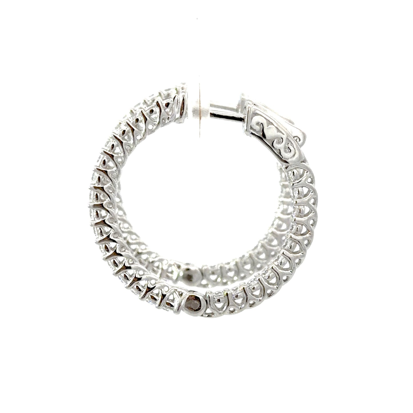 Classic Sterling Silver Cubic Zirconia Eternity Hoop Earrings