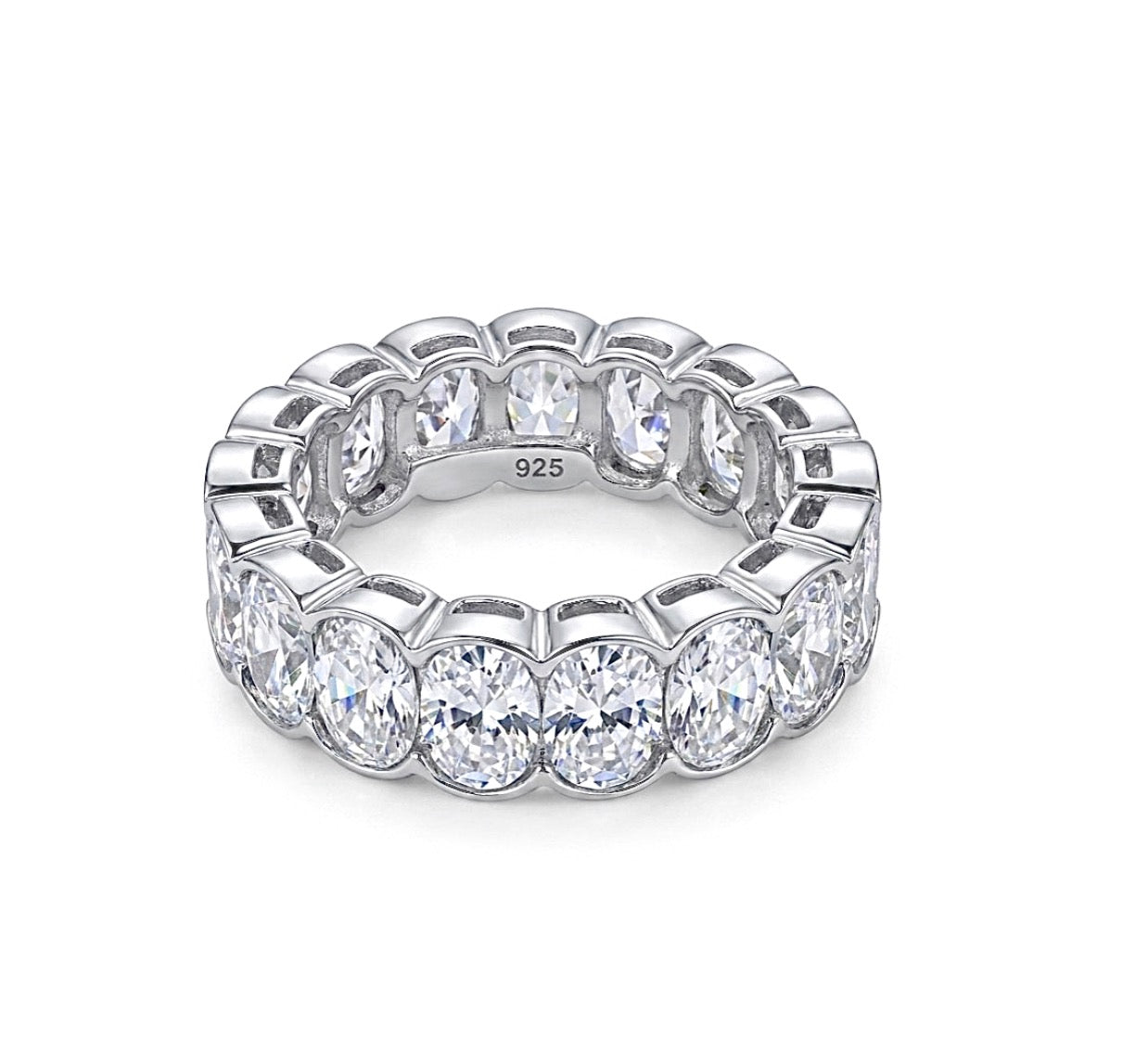 Sterling Silver oval cut Eternity Ring