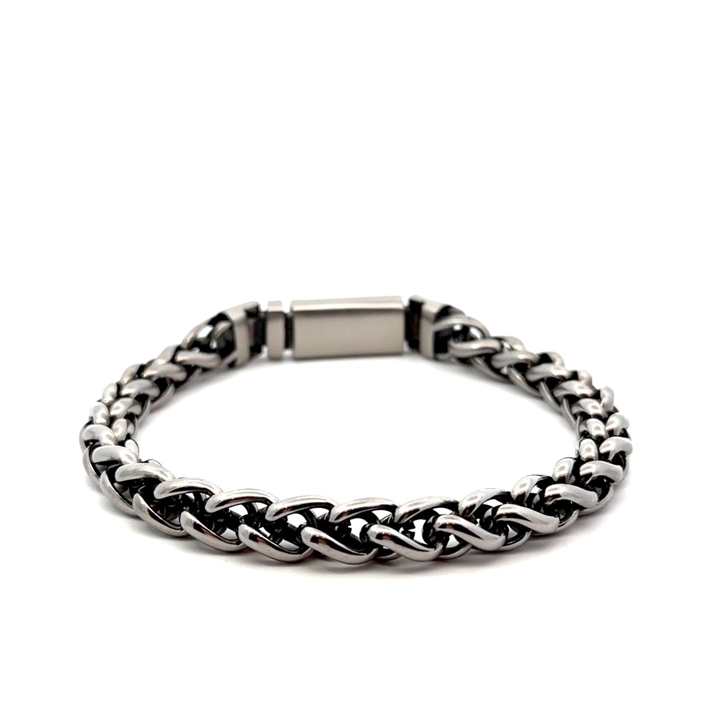 Stainless Steel Rustic Franco Bracelet with Fancy Clasp
