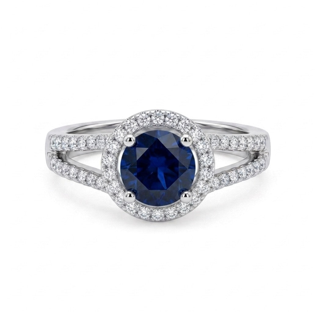 Sterling Silver Round-cut  Ring