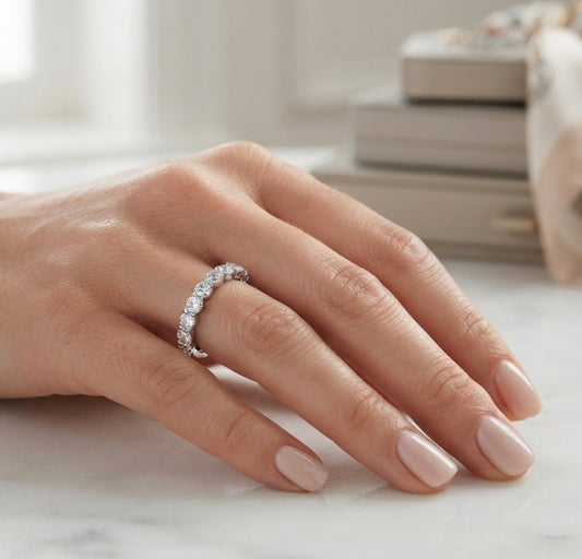 Sterling Silver Half Eternity Ladies Band