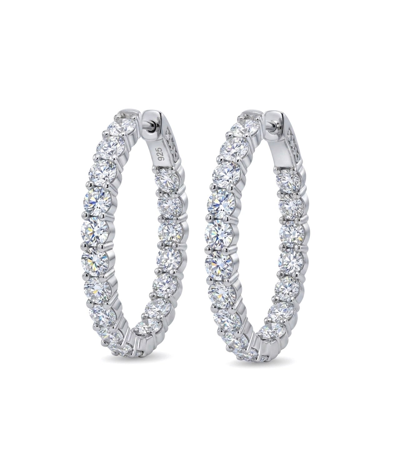 Inside-Out Oval Shape 1.34-inch 7.20ct.Hoop Earrings