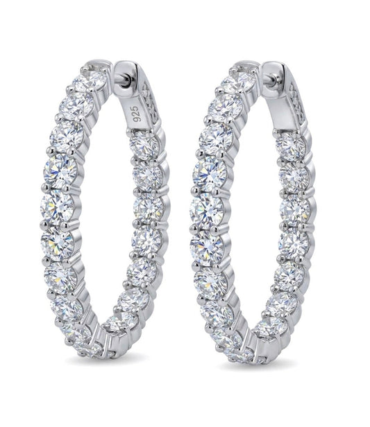 Inside-Out Oval Shape 1.34-inch 7.20ct.Hoop Earrings