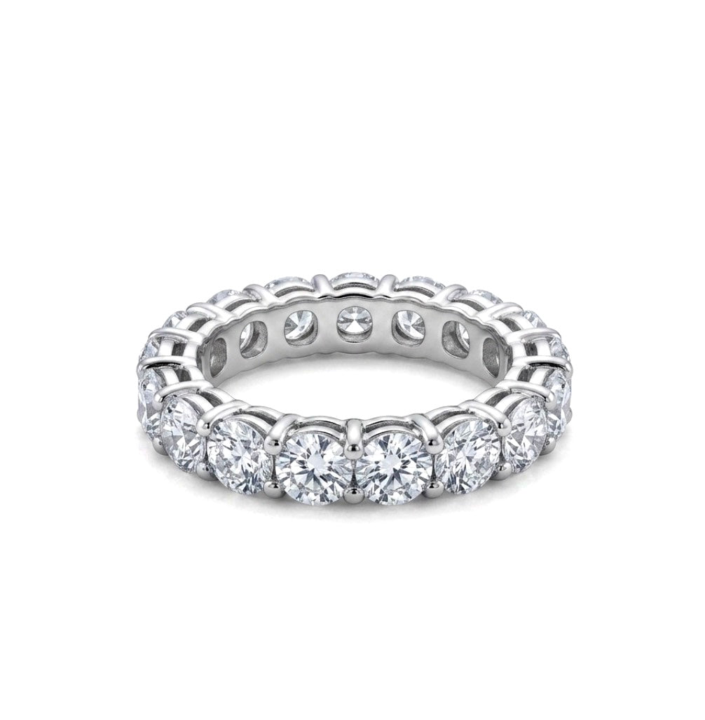 Sterling Silver Asscher-Cut Eternity Ladies Band