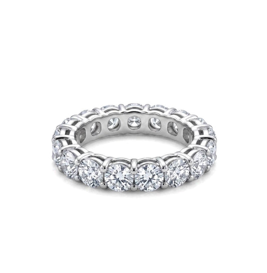 Sterling Silver Asscher-Cut Eternity Ladies Band