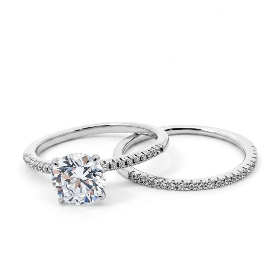 Sterling Silver Wedding Ring Set