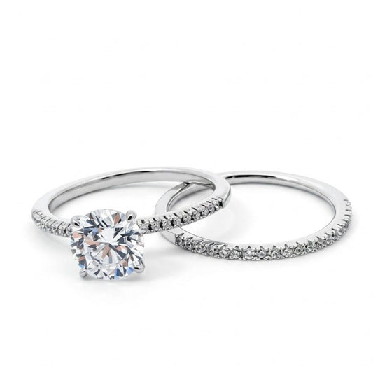 Sterling Silver Wedding Ring Set