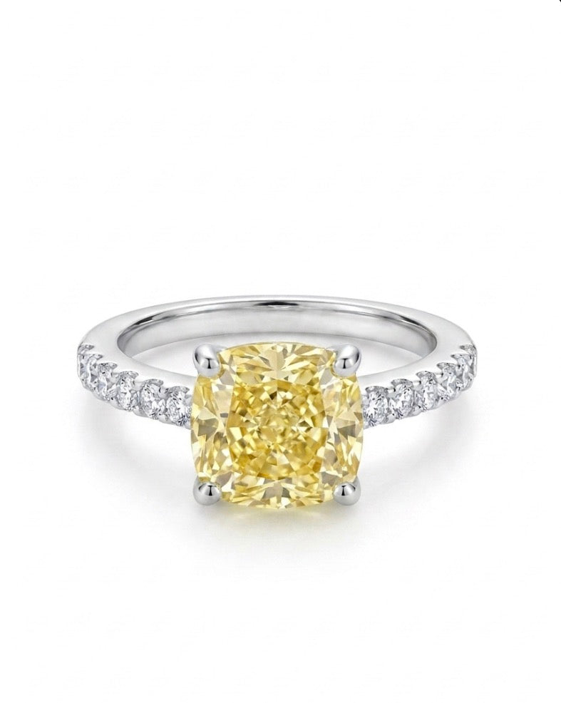 Sterling Silver Cushion cut Cubic Zirconia Ring