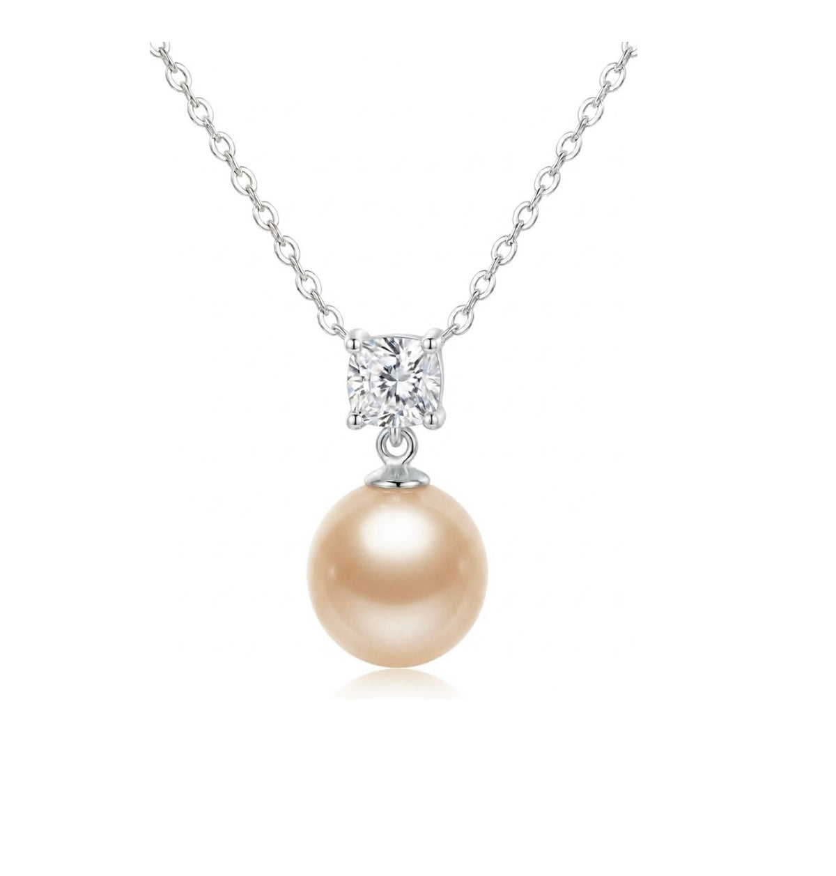 Sterling Silver Champagne Fresh water Pearl Necklace