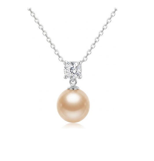 Sterling Silver Champagne Fresh water Pearl Necklace