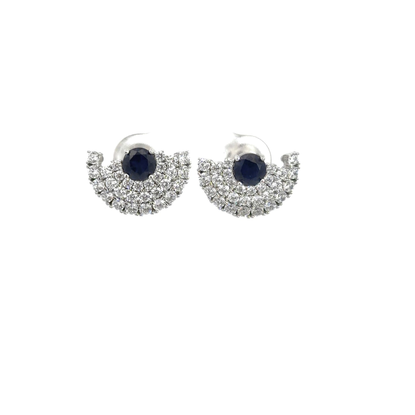 Stud Sapphire Cubic Zirconia Earrings