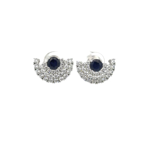 Stud Sapphire Cubic Zirconia Earrings