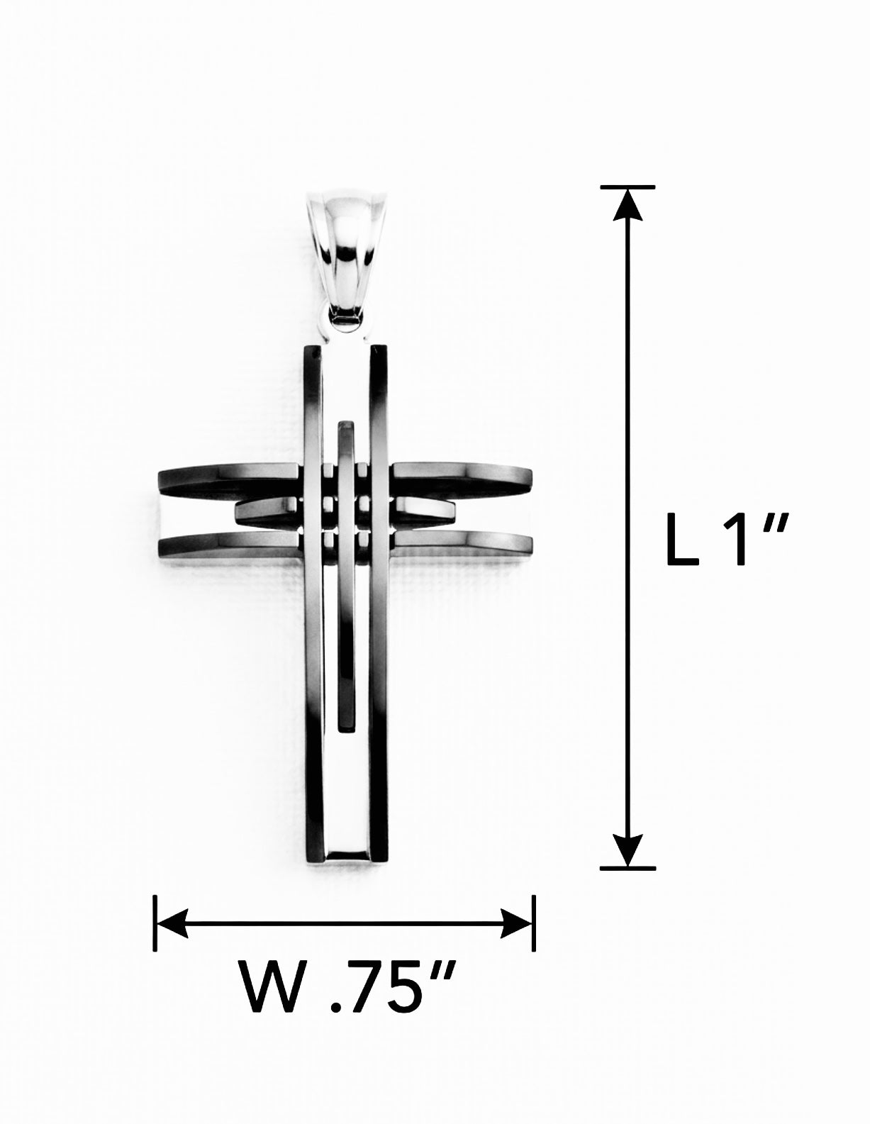 Multi-Layered Stainless Steel Cross Pendant