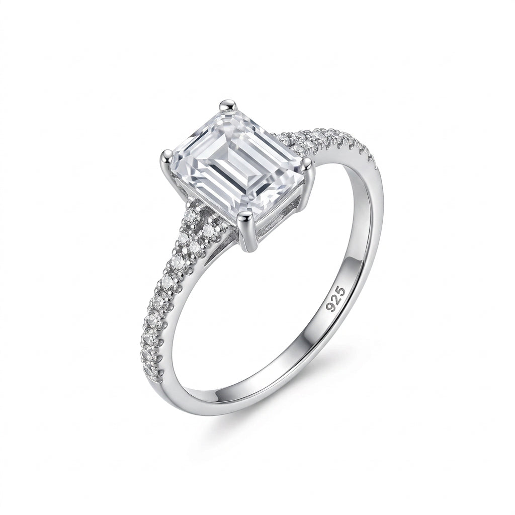 Sterling Silver Emerald Cut Ring