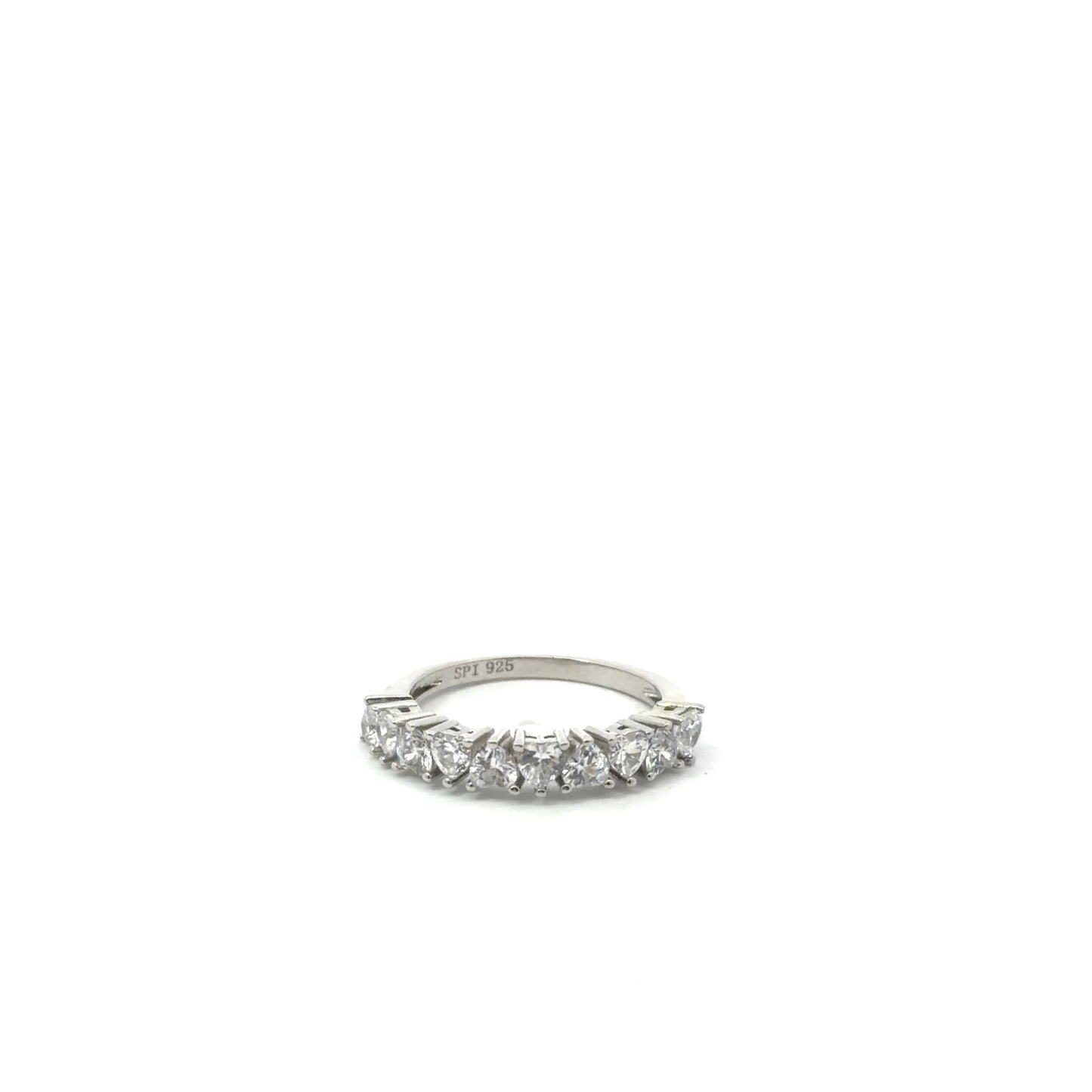 Sterling Silver Heart Shape Eternity Ring