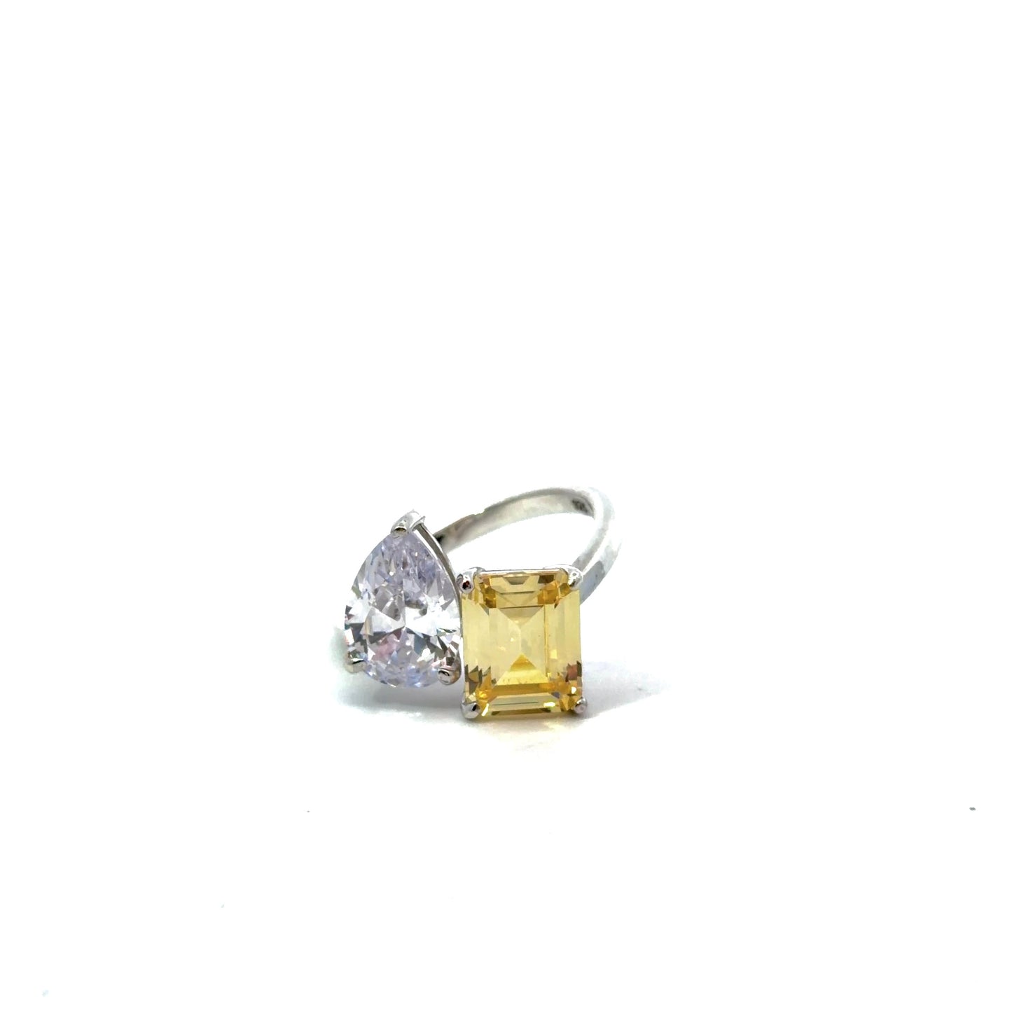 Sterling Silver Fancy Yellow Cuff Ring