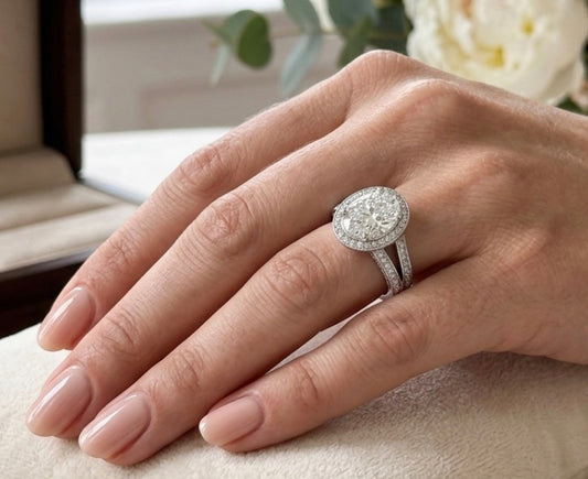 Sterling Silver Oval Cubic Zirconia Ring