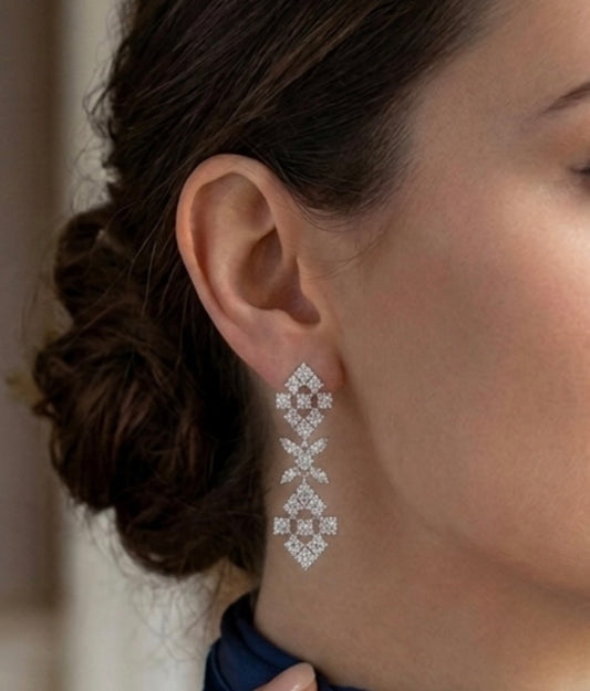 Chandelier  Floral Design Earrings