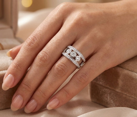Sterling Silver Wide Ladies Band