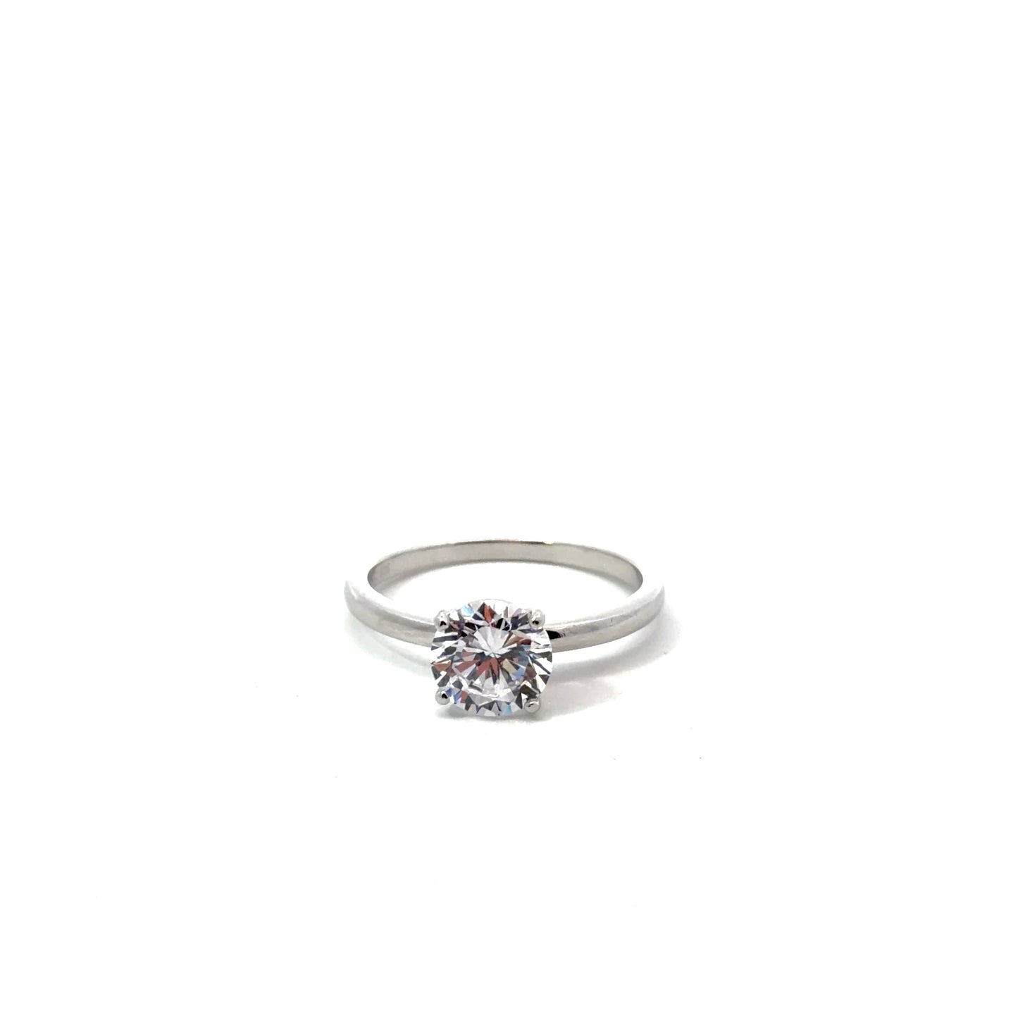 Sterling Silver Solitaire Engagement Ring