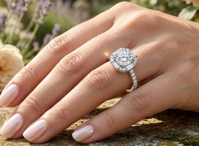 Sterling Silver Brilliant-cut Stone  Ring