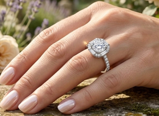 Sterling Silver Brilliant-cut Stone  Ring