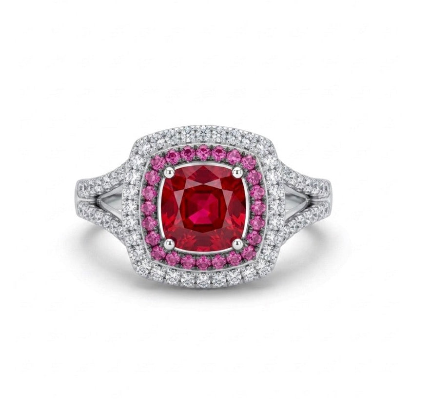 Sterling Silver Ruby Cocktail Ring