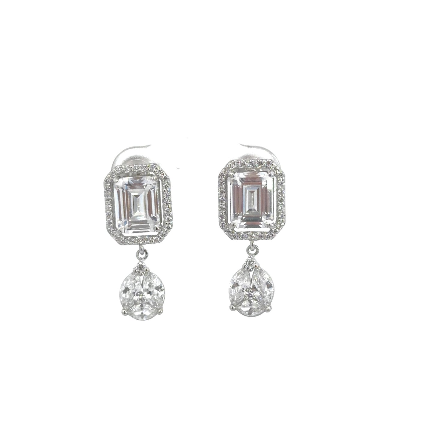 Emerald Cut Drop Earrings