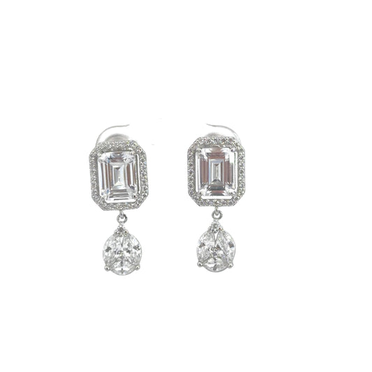 Emerald Cut Drop Earrings