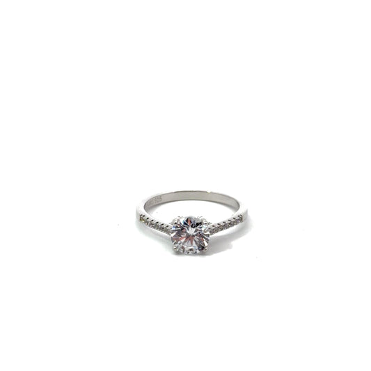 Sterling Silver Contemporary Engagement Ring